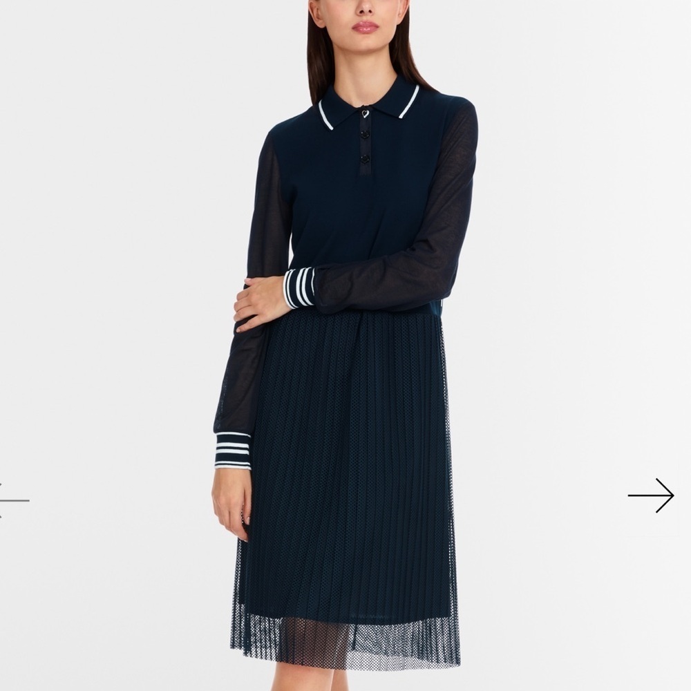 Marc Cain Navy Button-Up Dress - Elevated Streetwear- Size XL - Picture 9 of 12
